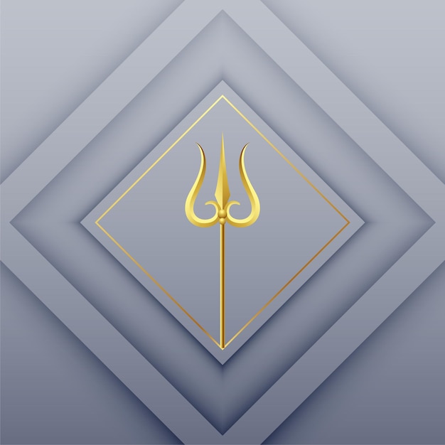 Golden trishul weapon of lord shiva background design