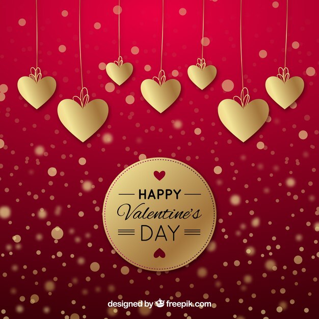 Free Vector golden valentine's day background