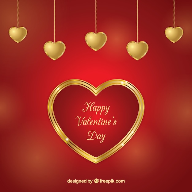 Free Vector golden valentine's day background