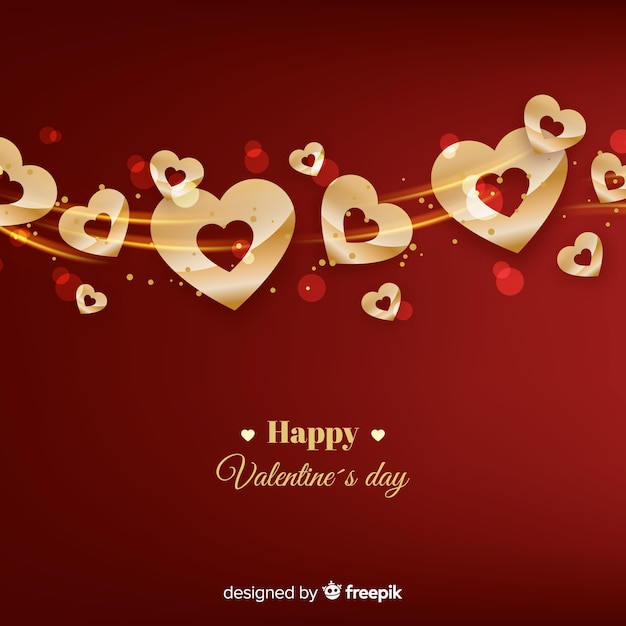 Free Vector golden valentine's day background