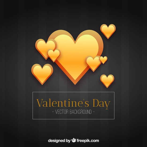 Golden valentine's day background