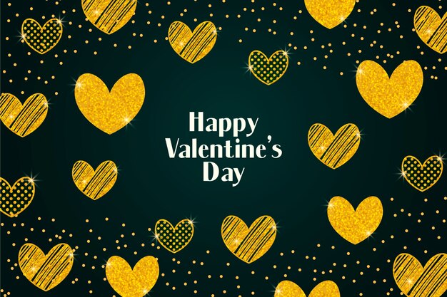 Golden valentine's day background