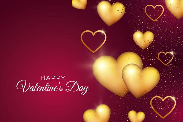 Golden valentine's day background