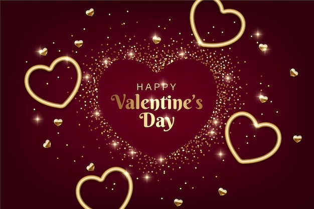 Golden valentine's day background