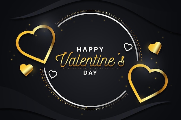 Golden valentine's day background