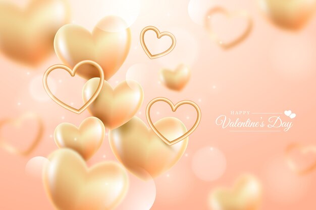 Golden valentine's day background