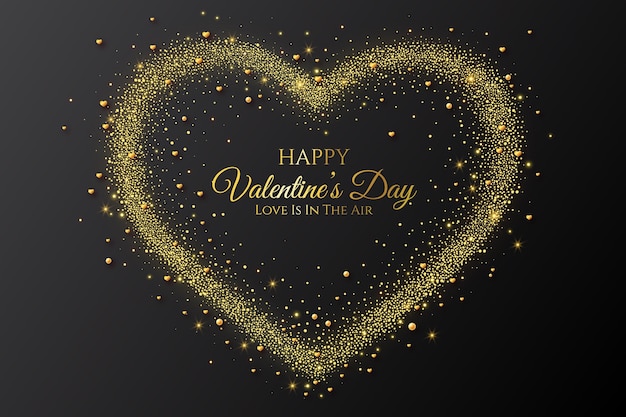 Free Vector golden valentine's day background