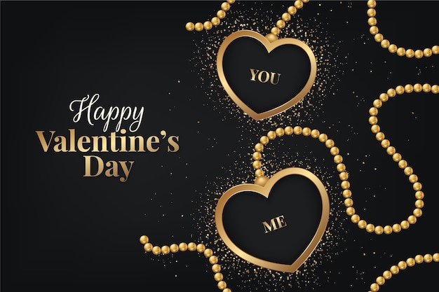 Free Vector golden valentine's day background