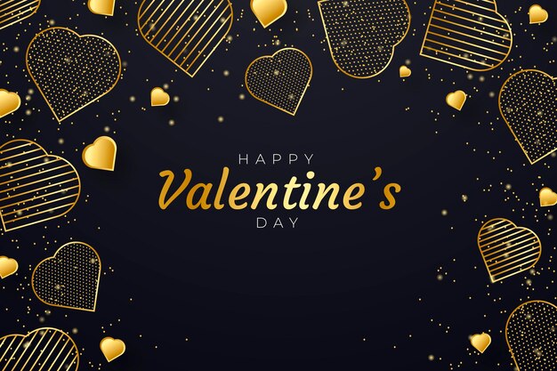 Golden valentine's day wallpaper