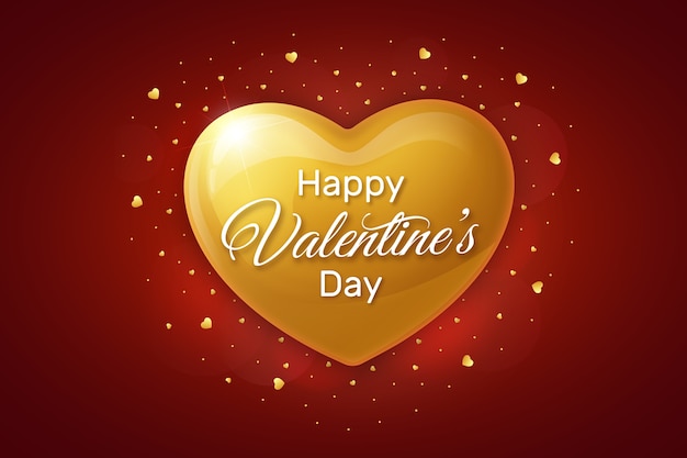 Golden valentines day background