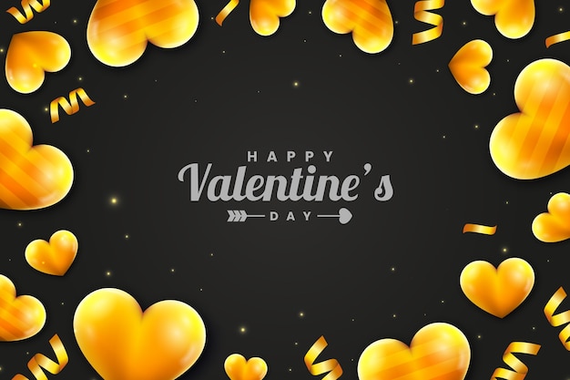 Golden valentines day background