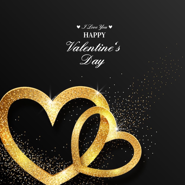 Golden valentines day background