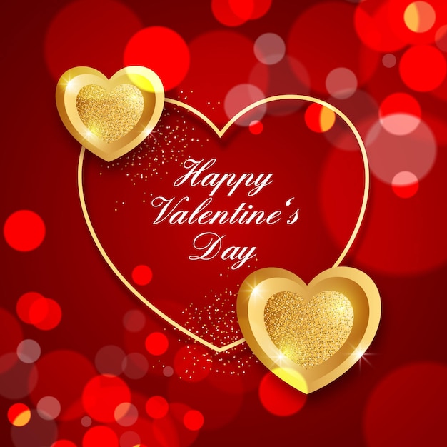 Golden valentines day background