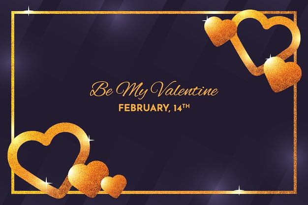 Golden valentines day background