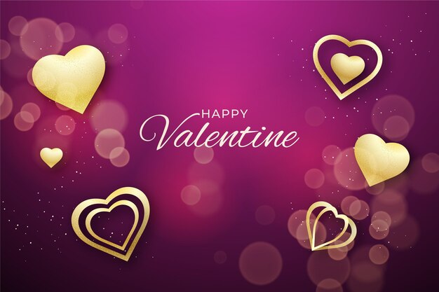 Golden valentines day background