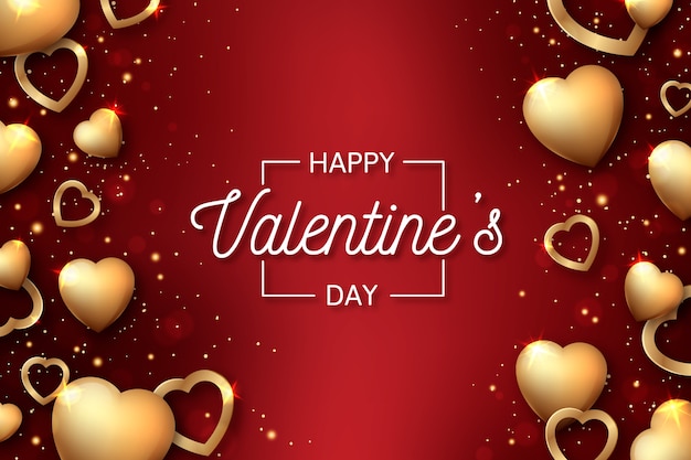 Golden valentines day background