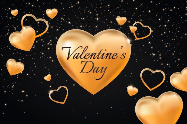 Free Vector golden valentines day background