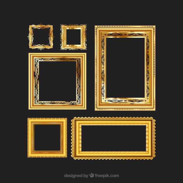 Free vector golden vintage frames