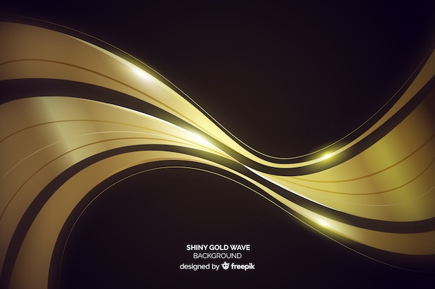 Golden waves background