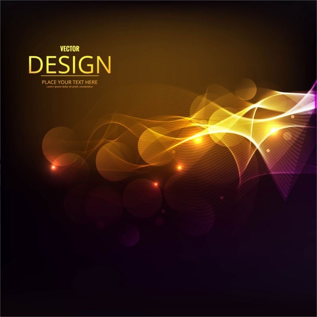 Free Vector golden wavy forms on a black background