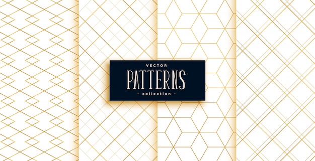 golden and white geometric art deco patterns