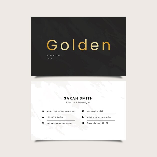 Golden word business card