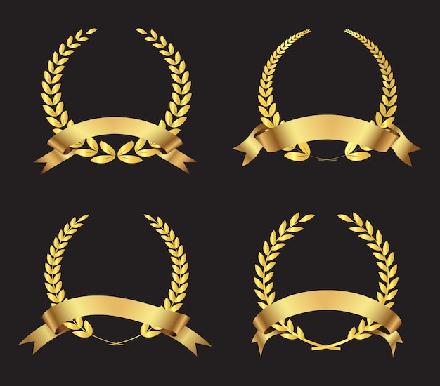 Golden wreaths collection