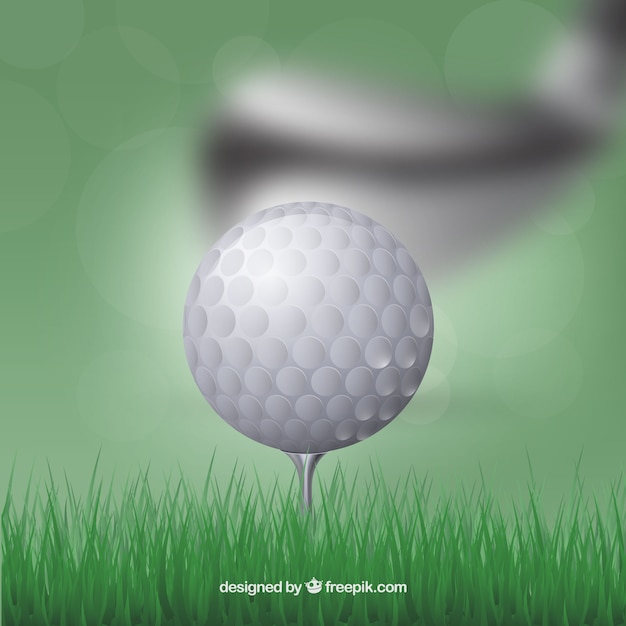 Free vector golf background with blurred club