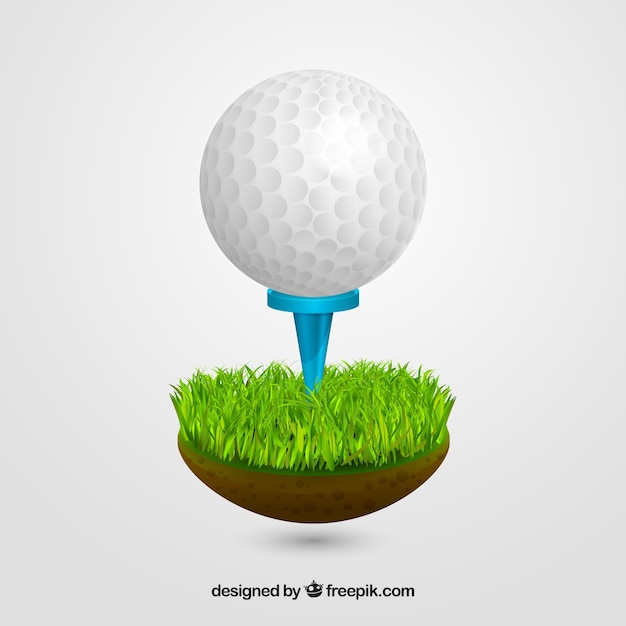 Free Vector golf ball on tee in realistic style