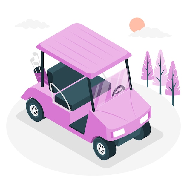 Golf cart concept illustration