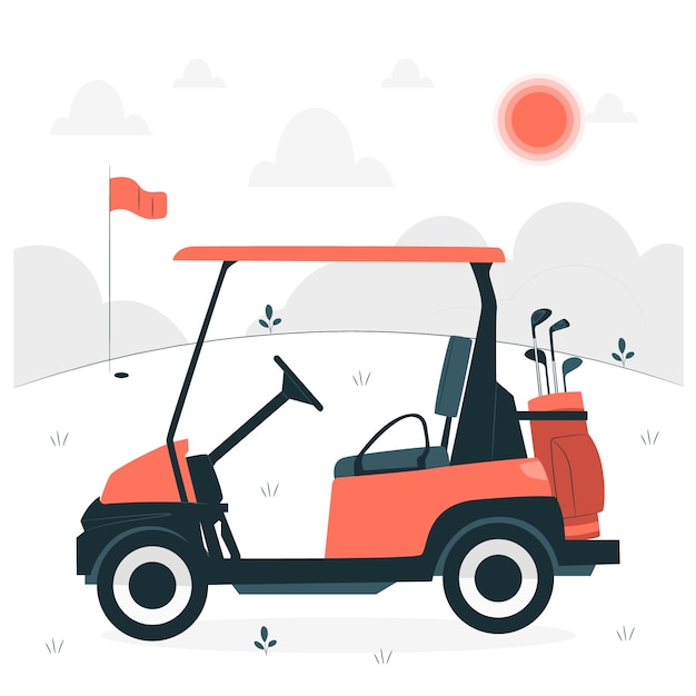 Golf cart concept illustration