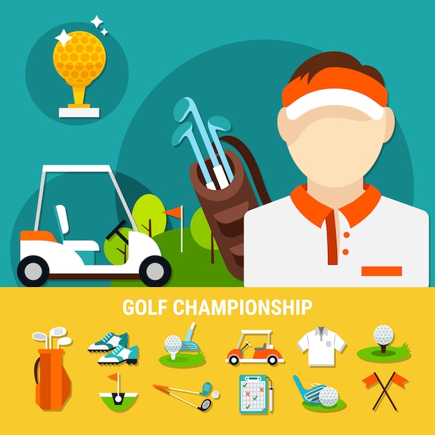 Free Vector golf championship concept