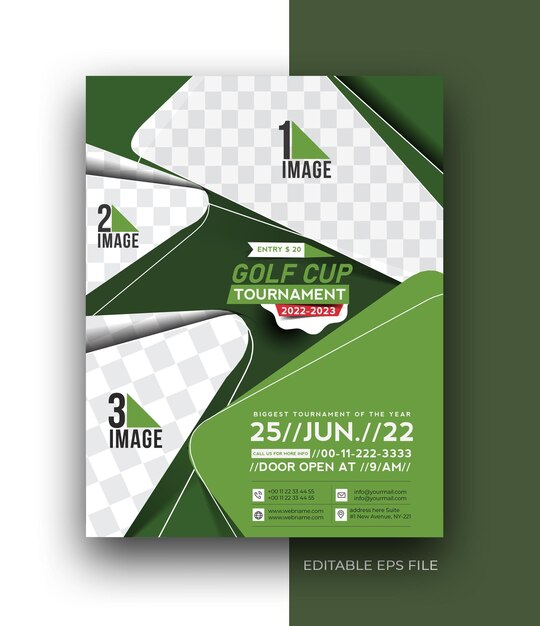 Golf Club A4 Business Flyer Poster Brochure Design Template