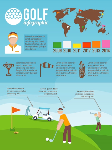 Golf infographics set