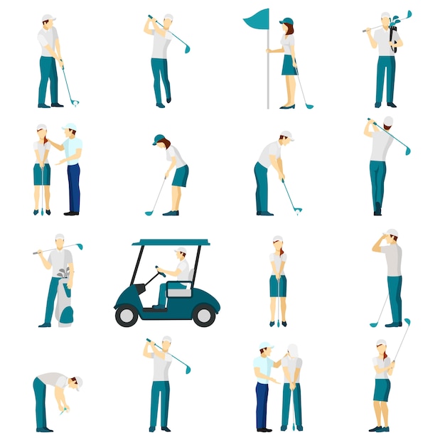 Golf People Flat Set