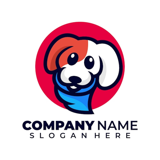 Free Vector good dog mascot illustration logo