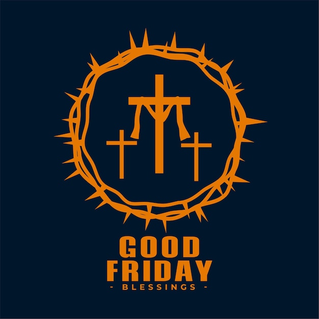 Good friday background with cross and thorns