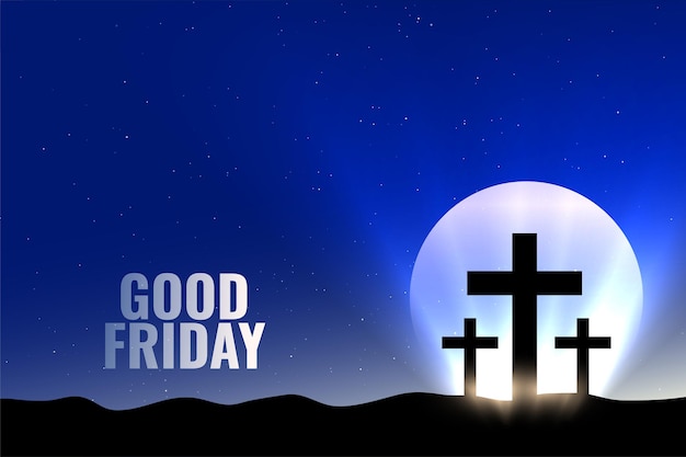 Free Vector good friday background with moon and glowing lights