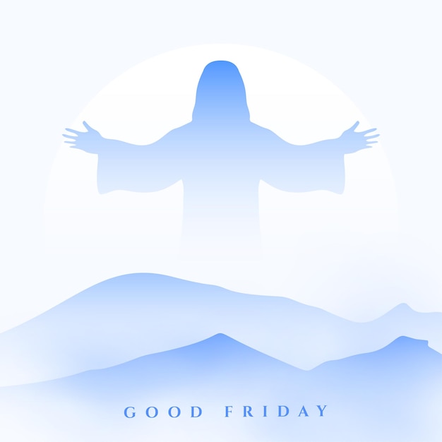 Free Vector good friday blessings background for holiday season with mountain design