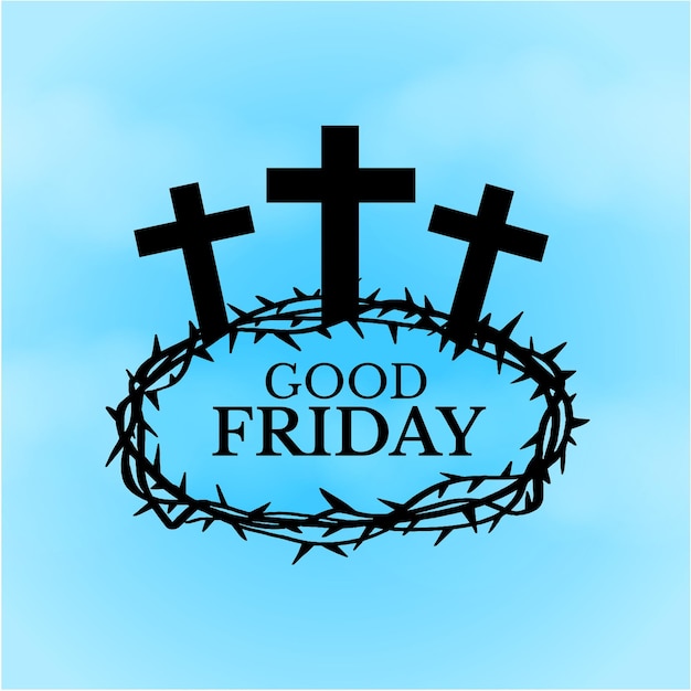 Free Vector good friday blue black background social media design banner free vector