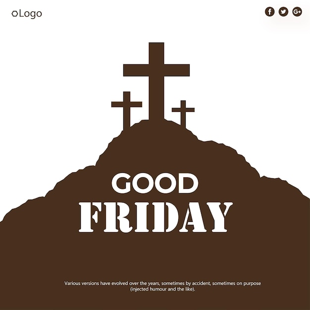 Good Friday Brown White Background Social Media Design Banner Free Vector