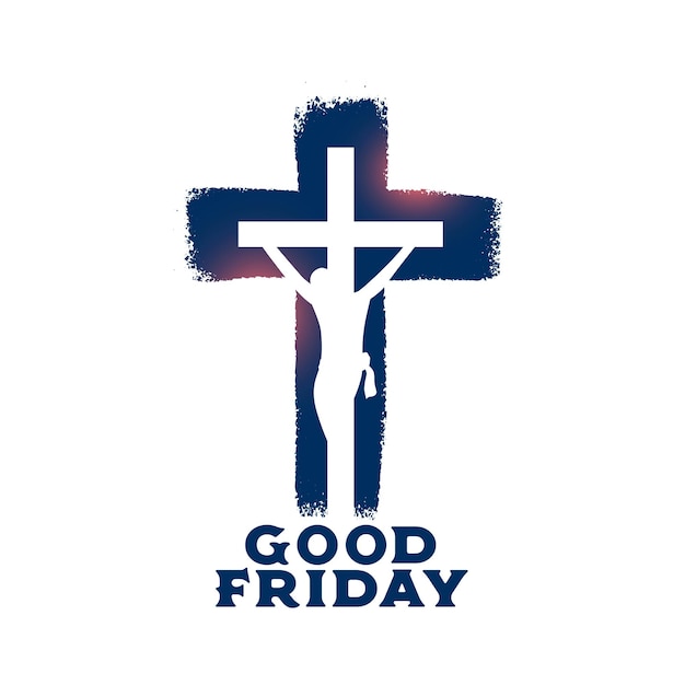 Free Vector good friday cross with jesus christ