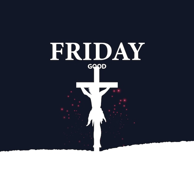 Free Vector good friday dark blue white background social media design banner free vector