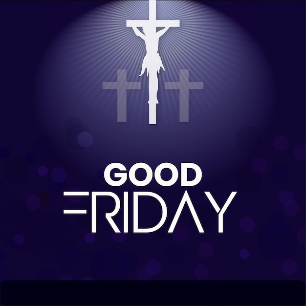 Free Vector good friday dark blue white background social media design banner free vector