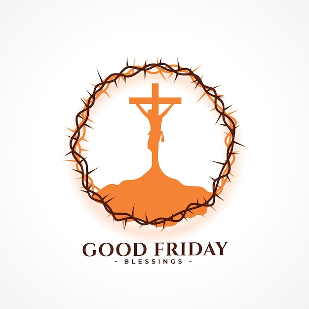 good friday or easter day religious background with crown design