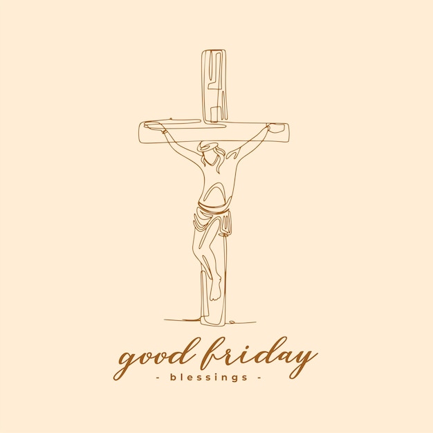 Free Vector good friday greeting background with crucifix design