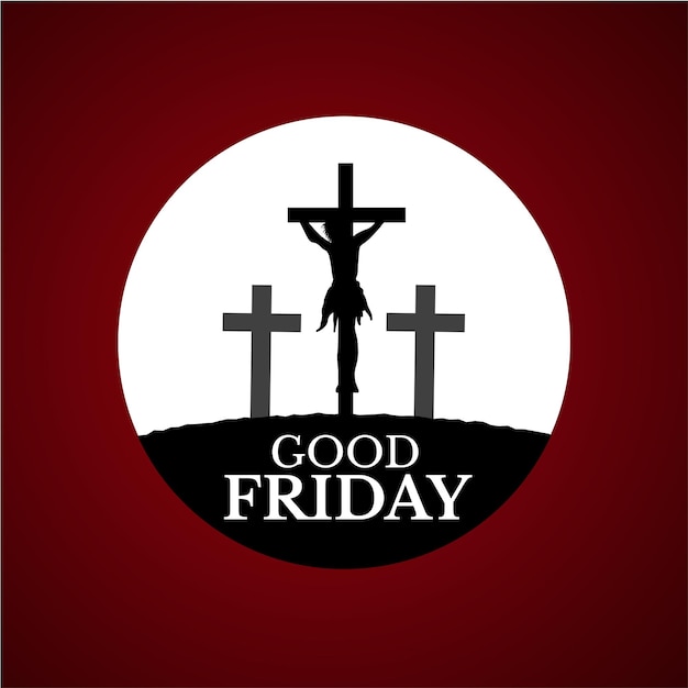 Free Vector good friday maroon black white background social media design banner free vector