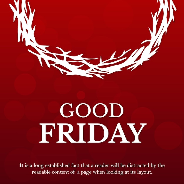 Good Friday Maroon White Background Social Media Design Banner Free Vector