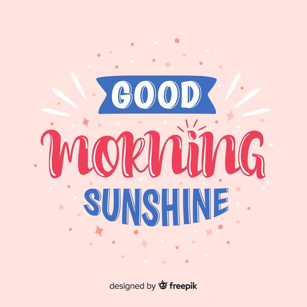 Good morning lettering background hand drawn style