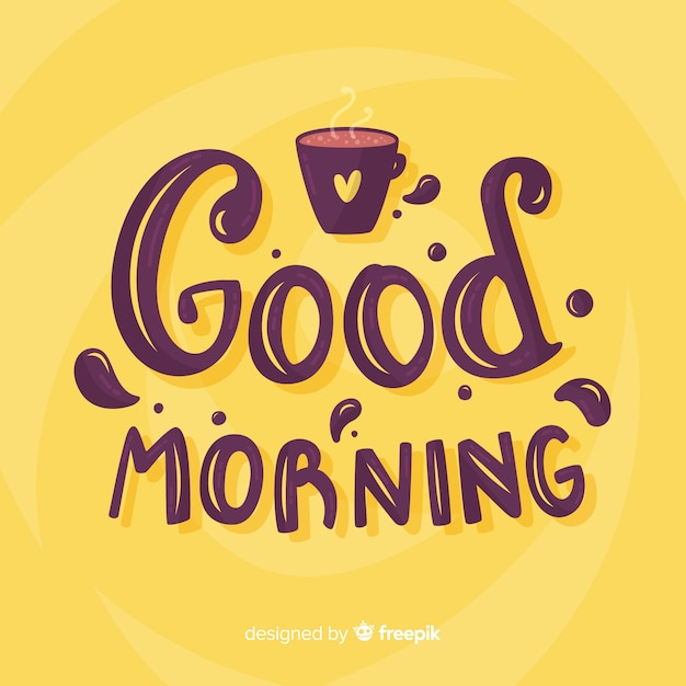 Good morning lettering decorative background